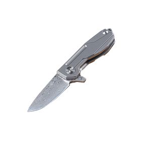 Mini Damascus Steel Folding Knife