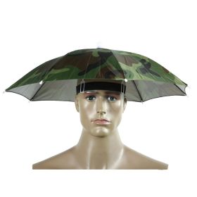 55cm Foldable Headwear Umbrella Fishing Hiking Hat Cap Camping Headwear Camo