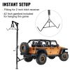 VEVOR Hitch Mounted Deer Hoist, 500lbs Capacity Hitch Game Hoist, 2'' Truck Hitch Deer Hoist with Winch Lift Gambrel Set, Foot Base, Adjustable Height