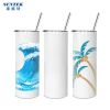 USA Warehouse 50 PCS/ Case 20oz Stainless Steel Skinny Sublimation Blank Tumbler With Metal Straws