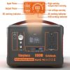 Portable Power Station 110V/600W 568Wh Lithium Battery Pure Sine Wave AC Outlet DC USB Solar Generator Supply for Emergency Outdoor Travel Camping Fis