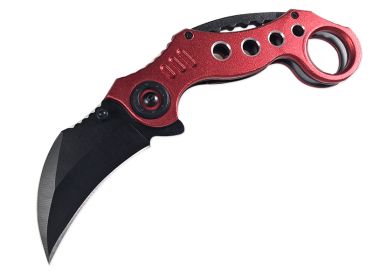 Stainless Steel Outdoor Folding Claw Knife (Color: Red)