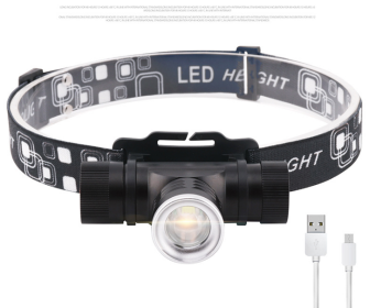 USB zoom new headlights T6 glare charging headlights LED outdoor fishing lights (Option: Headlight USB 2000battery)