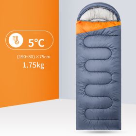 Outdoor Camping Portable Warm Trip Sleeping Bag (Option: Grey orange-1.75kg)
