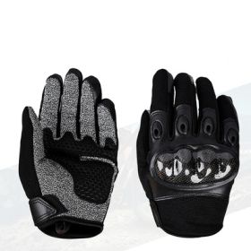 Tactical Gloves Full-Finger Half-Finger Stab-Resistant Outdoor Hunting Riding Hiking (Option: Carbon fiber full finger-XL)