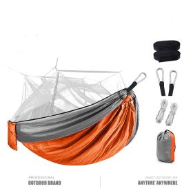 Outdoor Encrypted Mosquito Net Hammock Outdoor Camping With Mosquito Net Hammock (Color: Orange)