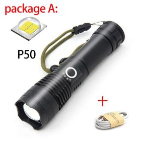 USB Charging Zoom P50 Flashlight (Option: Usb US)