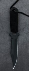 Outdoor Self-defense Small Straight Knife Field High Hardness Sharp Tool (Option: Black arc)