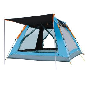 Fully Automatic Speed  Beach Camping Tent Rain Proof Multi Person Camping (Option: Vinyl blue-Tents and tide MATS)