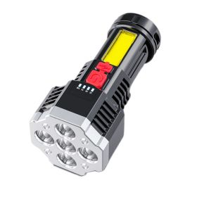 ABS Flashlight Outdoor Led Home Portable (Color: Black)