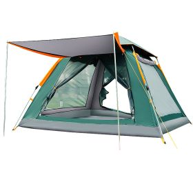 Fully Automatic Speed  Beach Camping Tent Rain Proof Multi Person Camping (Option: Silver gum green-Tents and tide MATS)