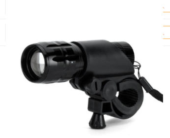Zoom 3 gear strong light LED flashlight focusing outdoor bike mountain bike lamp 18500 AAA battery (Option: Flashlight + light clip)