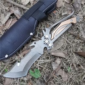 Mechanical Tools Knife Vehicle Camping Meat Cutting Straight Knife (Color: Khaki)