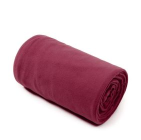 Portable Ultra-light Polar Fleece Sleeping Bag Outdoor Campi (Color: Wine Red)