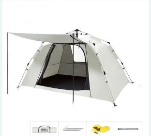 Foldable Automatic Thickening Sunscreen Wild Picnic Home Full Set Camping Tent (Option: Rice white23-6 Style)