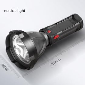 Plastic Outdoor USB Rechargeable Flashlight (Option: No Side lamp)