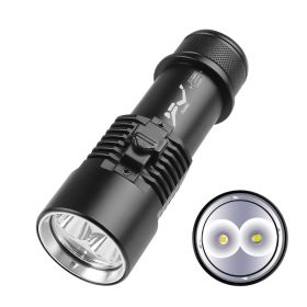White  Yellow Dual Light Source Magnetic Control Professional Diving (Option: D220L2 Dual Light Flashlight)