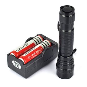 LED Strong Light Outdoor Rechargeable High-power Long-range Flashlight (Option: Two batteries and one charge)