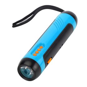 Outdoor Travel Emergency FM Rechargeable Alarm Flashlight (Color: Blue)