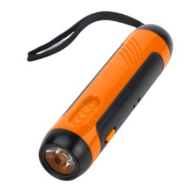Outdoor Travel Emergency FM Rechargeable Alarm Flashlight (Color: Orange)