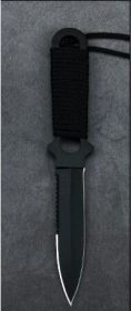 Outdoor Self-defense Small Straight Knife Field High Hardness Sharp Tool (Option: Black tip)