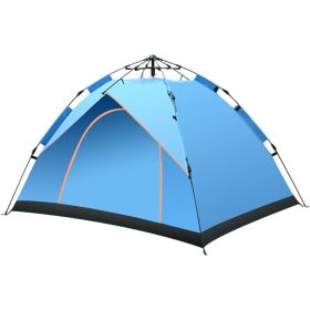 Camping Outdoor Travel Double-decker Automatic Tent (Option: Blue-3to4people and moistureproof)
