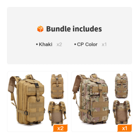 30L Compact Outdoor Sports Mountaineering, Hiking, Camping, Backpack (Color: Khaki*2+CP Color)