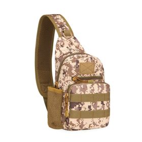 Military Tactical Shoulder Bag; Trekking Chest Sling Bag; Nylon Backpack For Hiking Outdoor Hunting Camping Fishing (Color: Desert Digital, material: Nylon)
