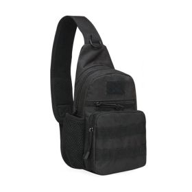 Military Tactical Shoulder Bag; Trekking Chest Sling Bag; Nylon Backpack For Hiking Outdoor Hunting Camping Fishing (Color: Black, material: Nylon)