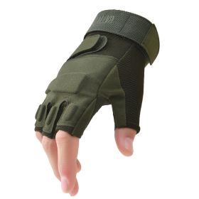 Outdoor Tactical Airsoft Half Finger Military Men Women Combat Shooting Hunting Gloves (Gloves Size: S, Color: Army Green)