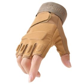 Outdoor Tactical Airsoft Half Finger Military Men Women Combat Shooting Hunting Gloves (Gloves Size: S, Color: Khaki)