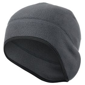 Winter Warm Ear Cover Cap Soft Men Women Ski Snowboard Cycling Beanies Hiking Polar Fleece Running Windproof Hat (Color: Dark Gray)