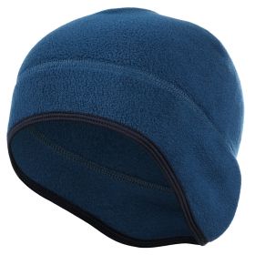 Winter Warm Ear Cover Cap Soft Men Women Ski Snowboard Cycling Beanies Hiking Polar Fleece Running Windproof Hat (Color: Blue)