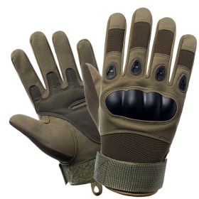 Tactical Military Gloves Half & Full Finger Options Shooting Sports Protective Fitness Motorcycle Hunting Full Finger Hiking Gloves (Color: Army Green, Size: M)