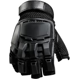 Military Airsoft Gloves Tactical Shooting Combat Outdoor Hunting Hiking Anti-Slip Half / Full Finger Gloves (Color: Half Finger Black, Size: L)