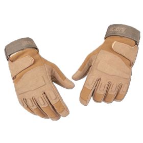 Tactical Military Combat Gloves with Hard Knuckle for Hunting, Shooting, Airsoft, Paintball, Hiking, Camping, Motorcycle (Color: Brown, Size: medium)
