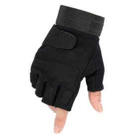 Tactical Military Combat Gloves with Hard Knuckle for Hunting, Shooting, Airsoft, Paintball, Hiking, Camping, Motorcycle (Color: Black-Half Finger, Size: X-Large)