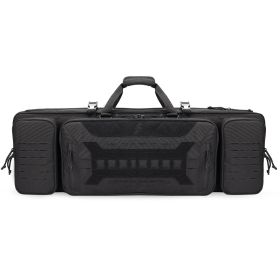 VOTAGOO Double Rifle/Shotgun Case, Gun Bag, Safely Transport Long-Barrel Firearms, All-Weather Soft Tactical Range Bag Backpack (Color: Black, Size: 42inches)