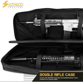 VOTAGOO Double Rifle/Shotgun Case, Gun Bag, Safely Transport Long-Barrel Firearms, All-Weather Soft Tactical Range Bag Backpack (Color: Dark Camo, Size: 36inches)