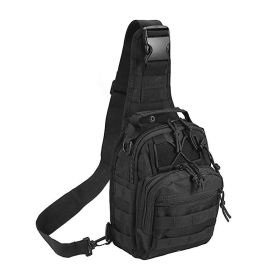 Outdoor Sling Bag Crossbody Pack Chest Shoulder Backpack (Color: Black, Type: Mountaineering Bag)