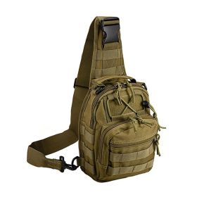 Outdoor Sling Bag Crossbody Pack Chest Shoulder Backpack (Color: Khaki, Type: Mountaineering Bag)