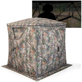 Outdoor Hunting Blind Portable Pop-Up Ground Tent (Color: Camouflage A, Type: Ground Tent)