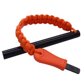 Hot Strike Ferro Rod Fire Starter | Emergency Ferrocerium Tool with Premium Striker and Lanyard with Buckle | Large Flint & Steel Survival Kit (5 x 1/ (Color: Orange)
