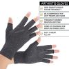 1 pair Arthritis Fingerless Compression Gloves; Outdoor Half Finger Knuckle Pressure Gloves (Buy A Size Up)
