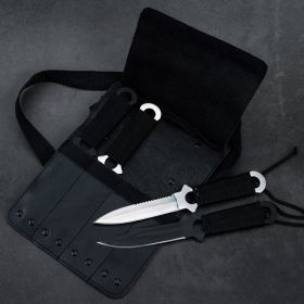 Outdoor Self-defense Small Straight Knife Field High Hardness Sharp Tool (Option: 4knives holsters)