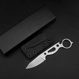 Wilderness Survival Small Straight Knife Hunting Knife Pocket Knife (Color: White)
