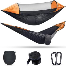 Camping Outdoor Automatic Speed Open Hammock Mosquito Net (Color: Orange)